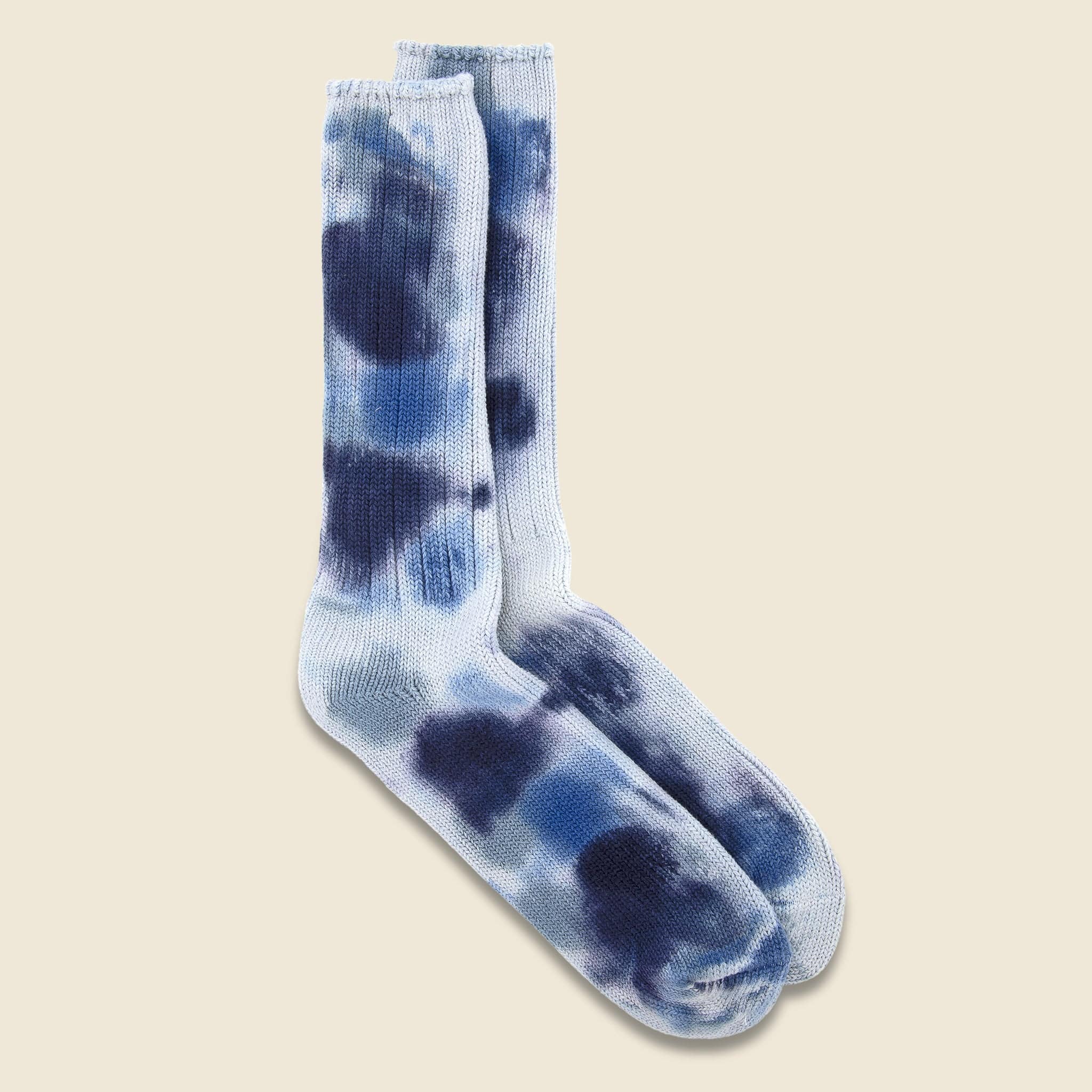 Scatter Tie Dye Crew Sock - Blue - Anonymous Ism - STAG Provisions - Accessories - Socks