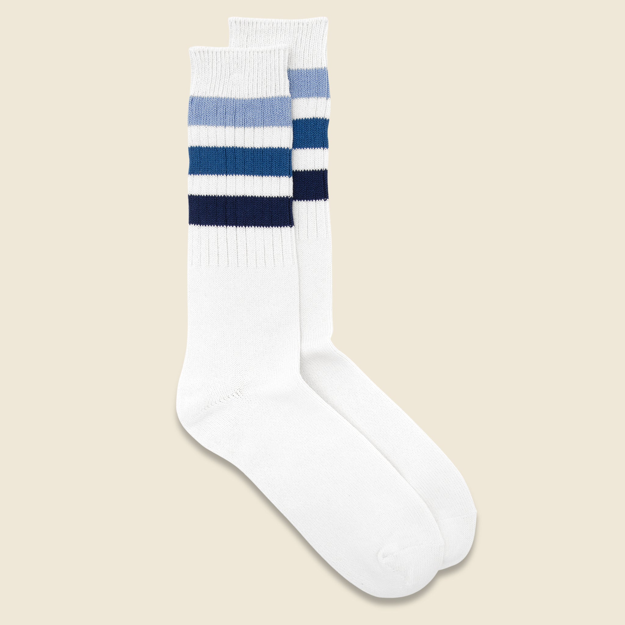 Recover Gradation 3 Line Crew Sock - Blue - Anonymous Ism - STAG Provisions - Accessories - Socks