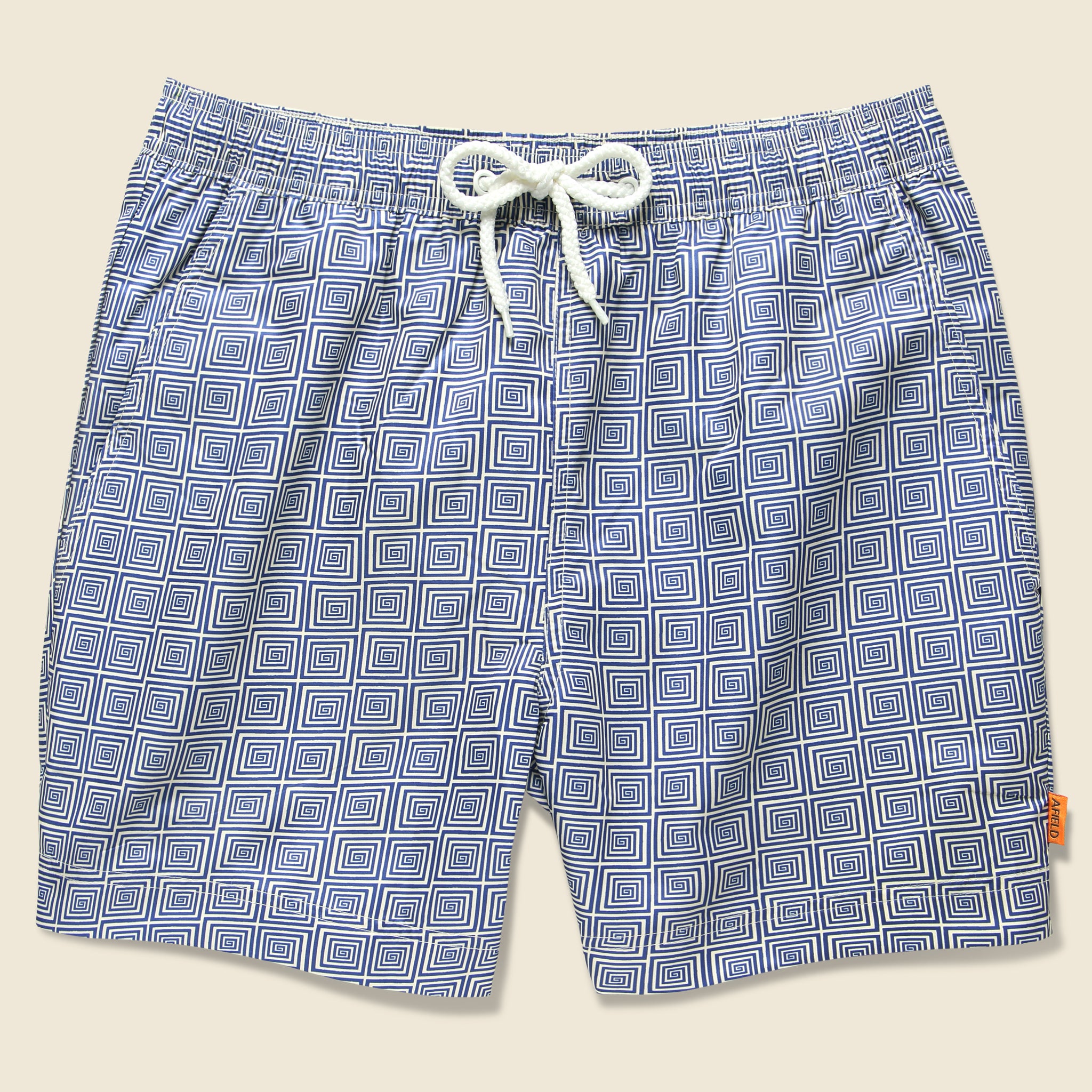 Printed Swimshorts - Blue Spiral - Afield - STAG Provisions - Shorts - Swim