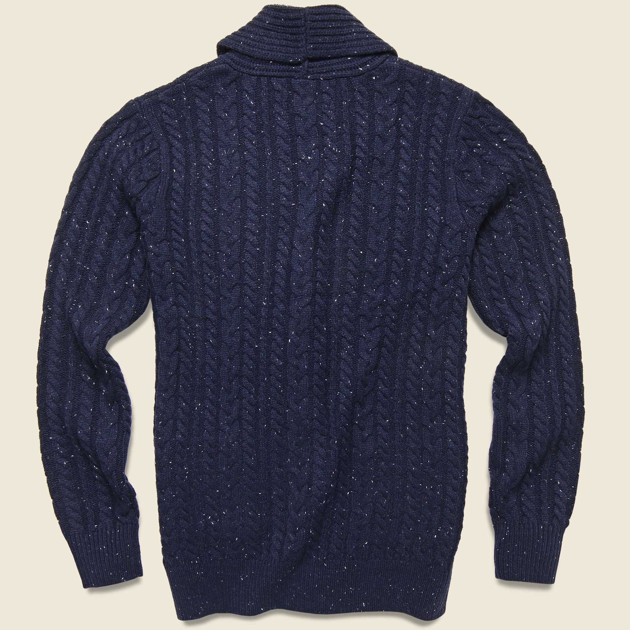 Tweed Cable Cardigan - Navy - Barque - STAG Provisions - Tops - Sweater
