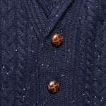 Tweed Cable Cardigan - Navy - Barque - STAG Provisions - Tops - Sweater