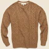 Marled Yarn Cable Sweater - Toffee - Barque - STAG Provisions - Tops - Sweater