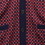 Jacquard Merino Cardigan - Burgundy/Navy - Barque - STAG Provisions - Tops - Sweater