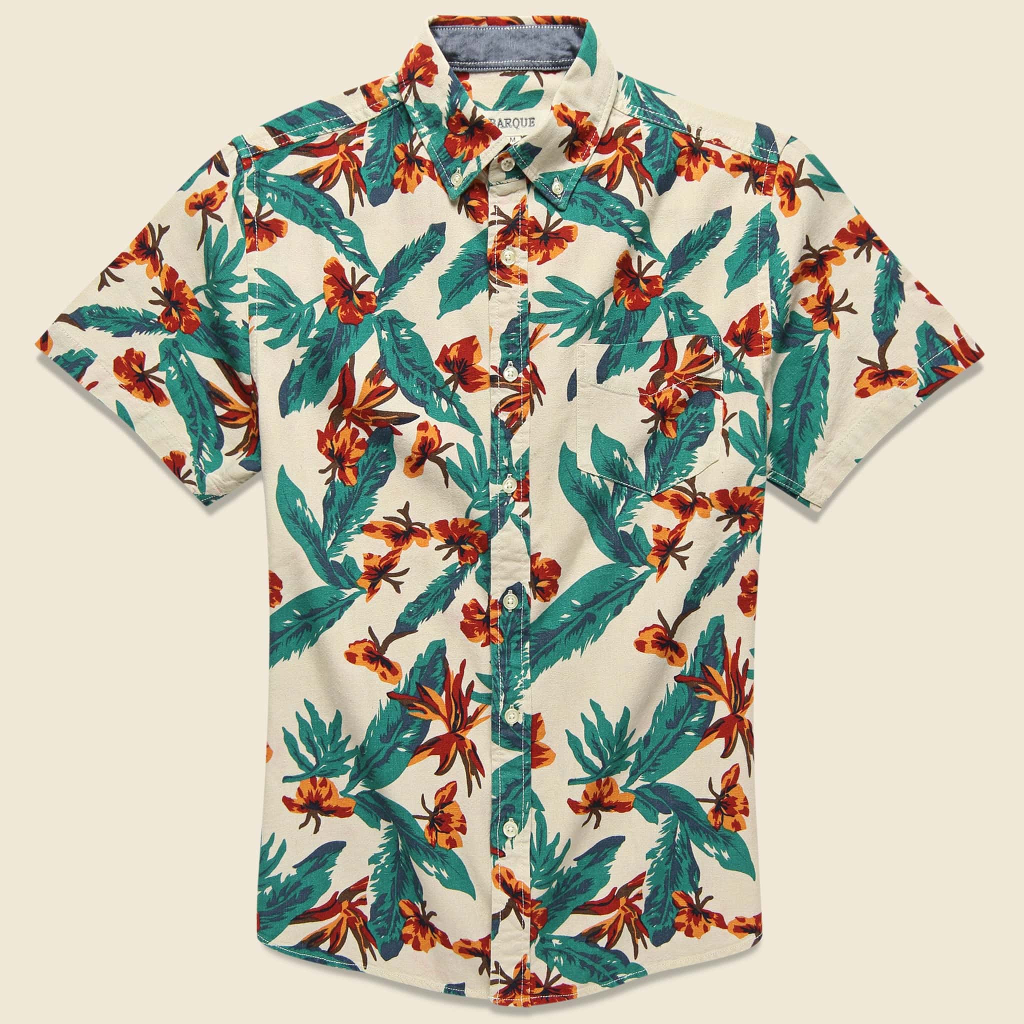 Tropical Print Shirt - Natural - Barque - STAG Provisions - Tops - S/S Woven - Floral