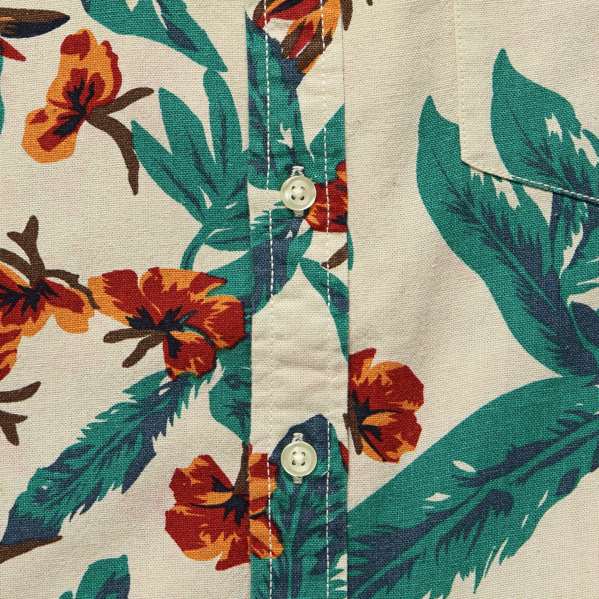 Tropical Print Shirt - Natural - Barque - STAG Provisions - Tops - S/S Woven - Floral