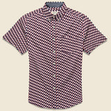 Geo Print Shirt - Red - Barque - STAG Provisions - Tops - S/S Woven - Other Pattern