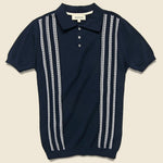Vintage Jacquard Sweater Shirt - Navy - Barque - STAG Provisions - Tops - S/S Knit