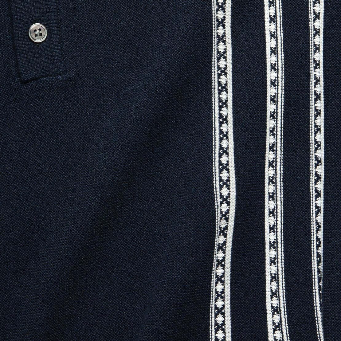 Vintage Jacquard Sweater Shirt - Navy - Barque - STAG Provisions - Tops - S/S Knit