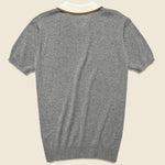 Contrast Placket Sweater Polo - Grey Heather - Barque - STAG Provisions - Tops - S/S Knit
