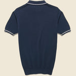 Tipped Collar Knit Polo - Navy - Barque - STAG Provisions - Tops - S/S Knit
