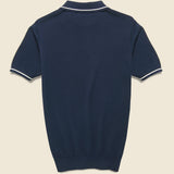 Tipped Collar Knit Polo - Navy - Barque - STAG Provisions - Tops - S/S Knit