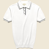 Tipped Collar Knit Polo - White - Barque - STAG Provisions - Tops - S/S Knit