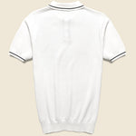 Tipped Collar Knit Polo - White - Barque - STAG Provisions - Tops - S/S Knit