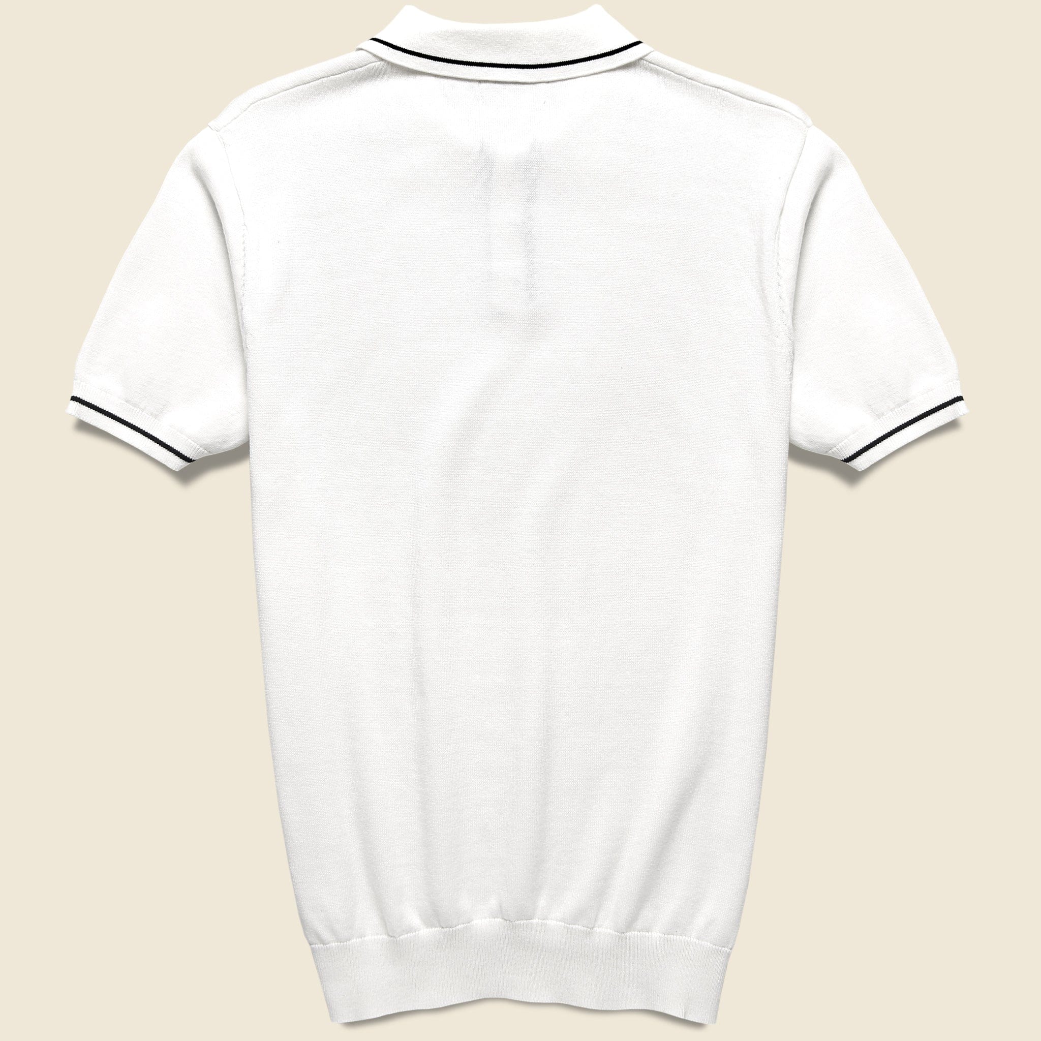 Tipped Collar Knit Polo - White - Barque - STAG Provisions - Tops - S/S Knit