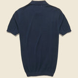 Vintage Jacquard Knit Polo - Navy - Barque - STAG Provisions - Tops - S/S Knit