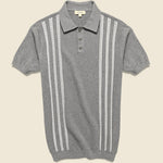 Vintage Jacquard Knit Polo - Grey Heather - Barque - STAG Provisions - Tops - S/S Knit