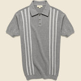 Vintage Jacquard Knit Polo - Grey Heather - Barque - STAG Provisions - Tops - S/S Knit