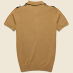 Argyle Knit Sweater Polo - Caramel - Barque - STAG Provisions - Tops - S/S Knit