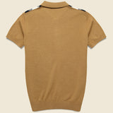 Argyle Knit Sweater Polo - Caramel - Barque - STAG Provisions - Tops - S/S Knit