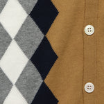 Argyle Knit Sweater Polo - Caramel - Barque - STAG Provisions - Tops - S/S Knit