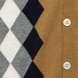 Argyle Knit Sweater Polo - Caramel - Barque - STAG Provisions - Tops - S/S Knit