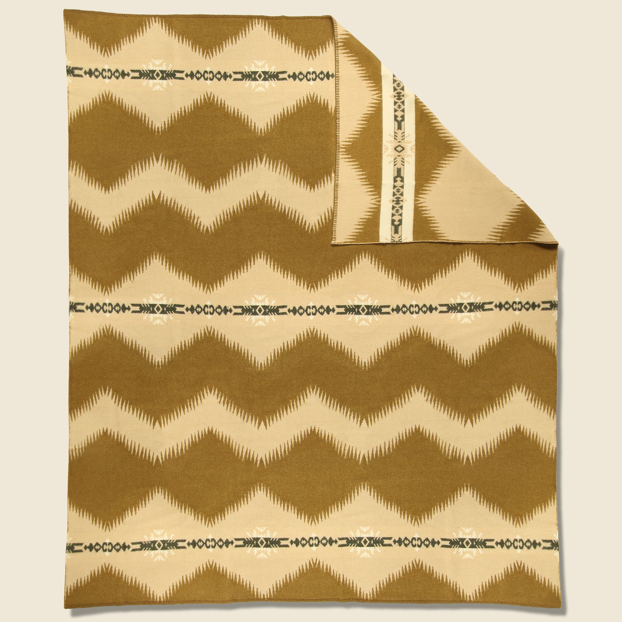 Brown Wool Jacquard Blanket - BasShu - STAG Provisions - Home - Bed - Blanket