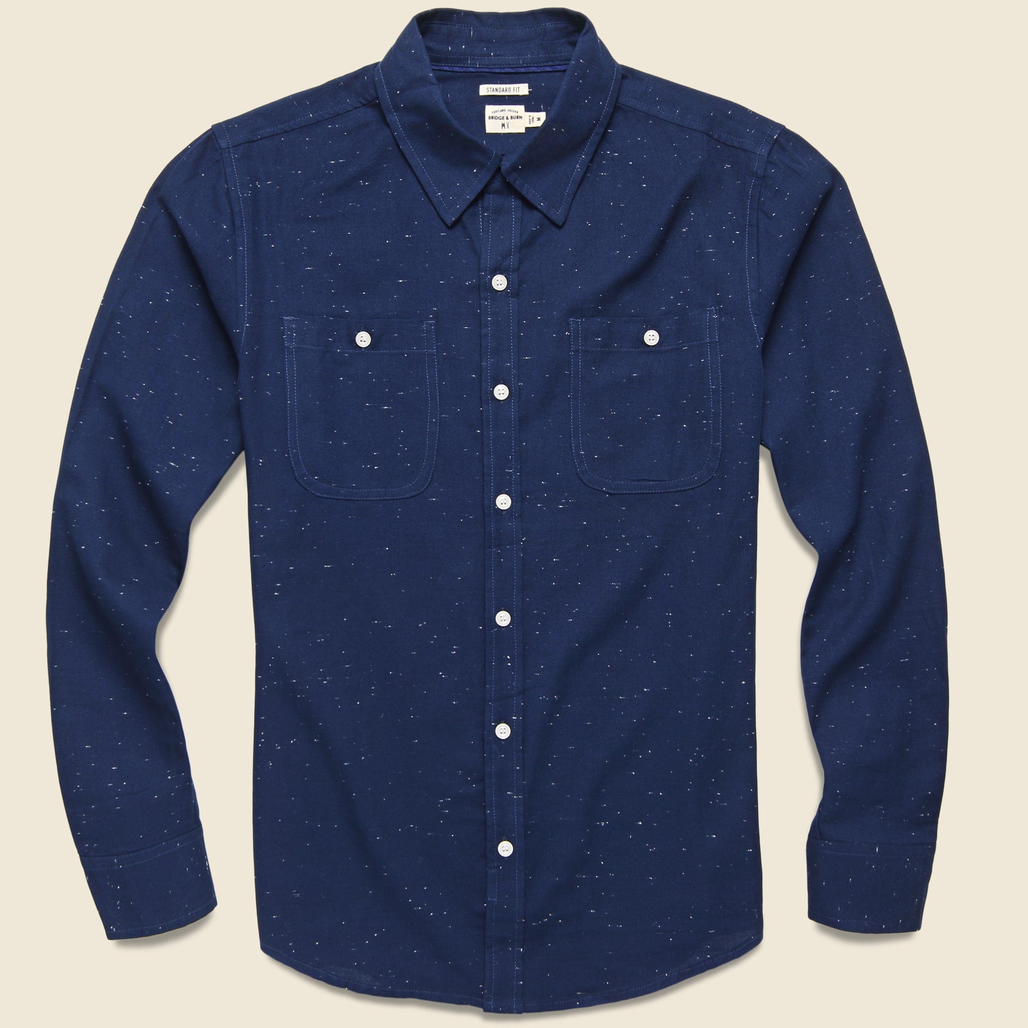 Winslow Shirt - Navy Donegal - Bridge & Burn - STAG Provisions - Tops - L/S Woven - Fleck