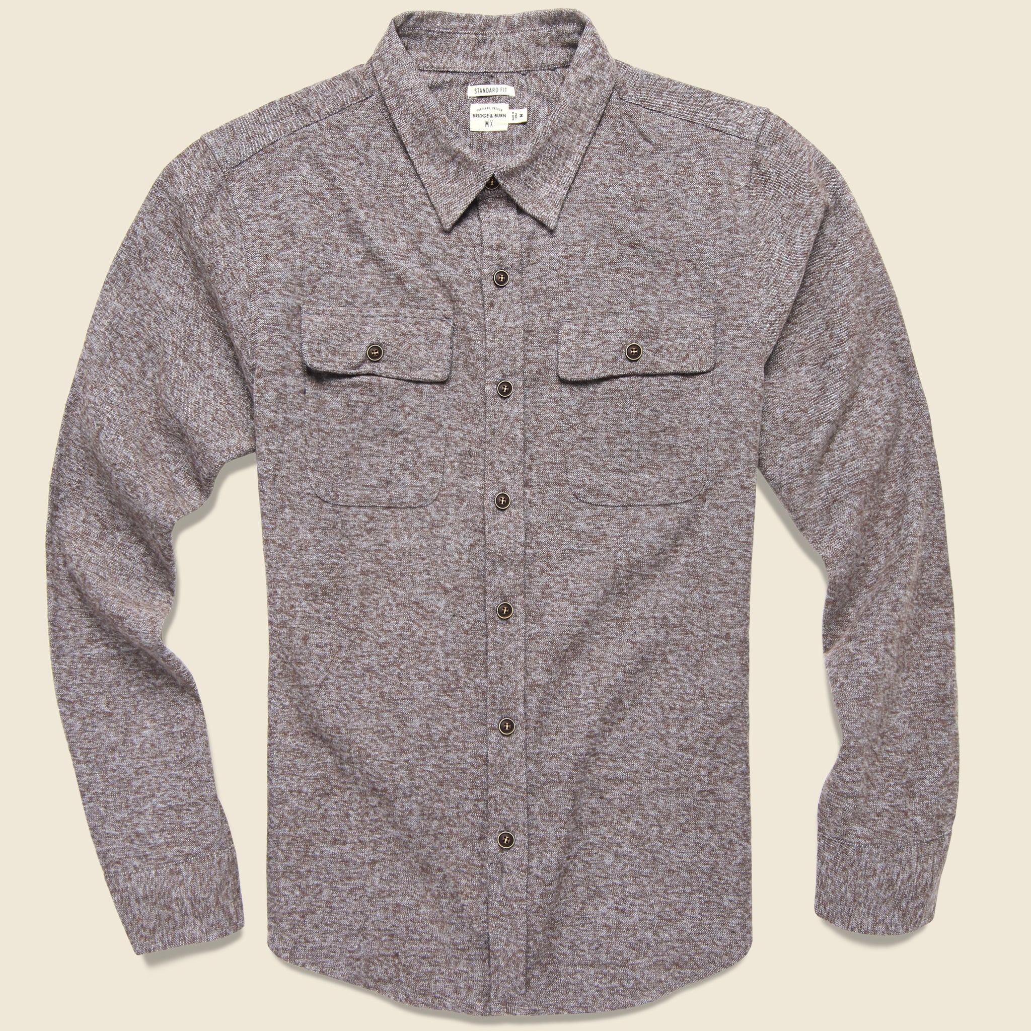 Bedford Flannel - Umber Heather - Bridge & Burn - STAG Provisions - Tops - L/S Woven - Solid
