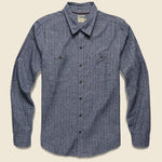 Winslow Flannel - Navy Heather Stripe - Bridge & Burn - STAG Provisions - Tops - L/S Woven - Stripe