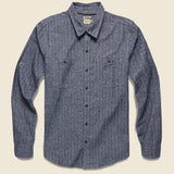 Winslow Flannel - Navy Heather Stripe - Bridge & Burn - STAG Provisions - Tops - L/S Woven - Stripe