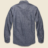 Winslow Flannel - Navy Heather Stripe - Bridge & Burn - STAG Provisions - Tops - L/S Woven - Stripe