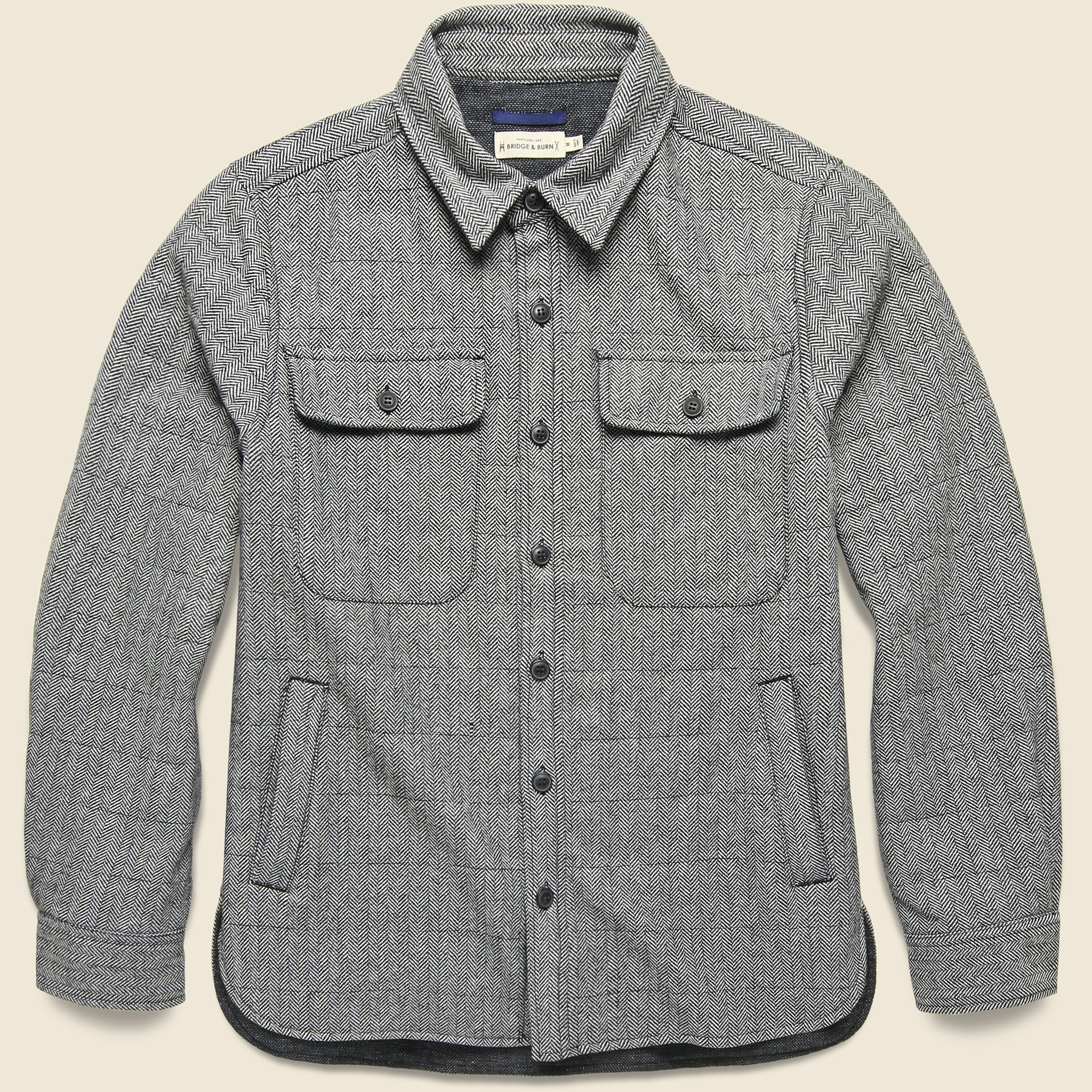 Russell Shirt Jacket - Charcoal Herringbone - Bridge & Burn - STAG Provisions - Outerwear - Coat / Jacket