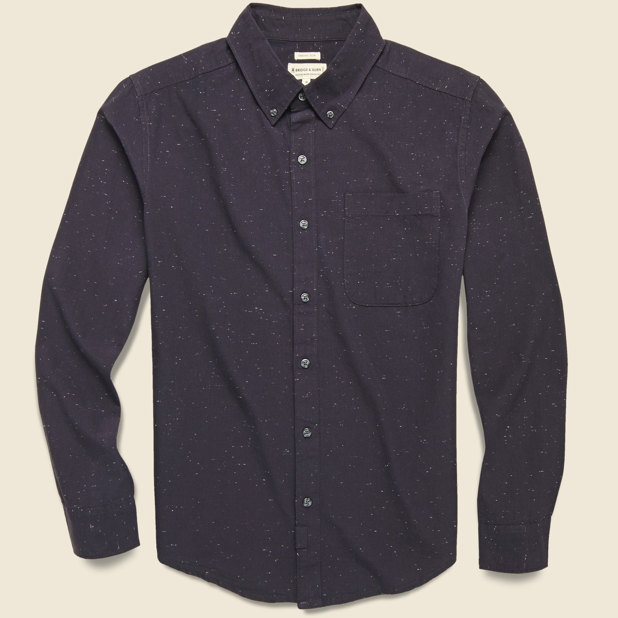 Sutton Fleck Shirt - Navy Donegal - Bridge & Burn - STAG Provisions - Tops - L/S Woven - Fleck