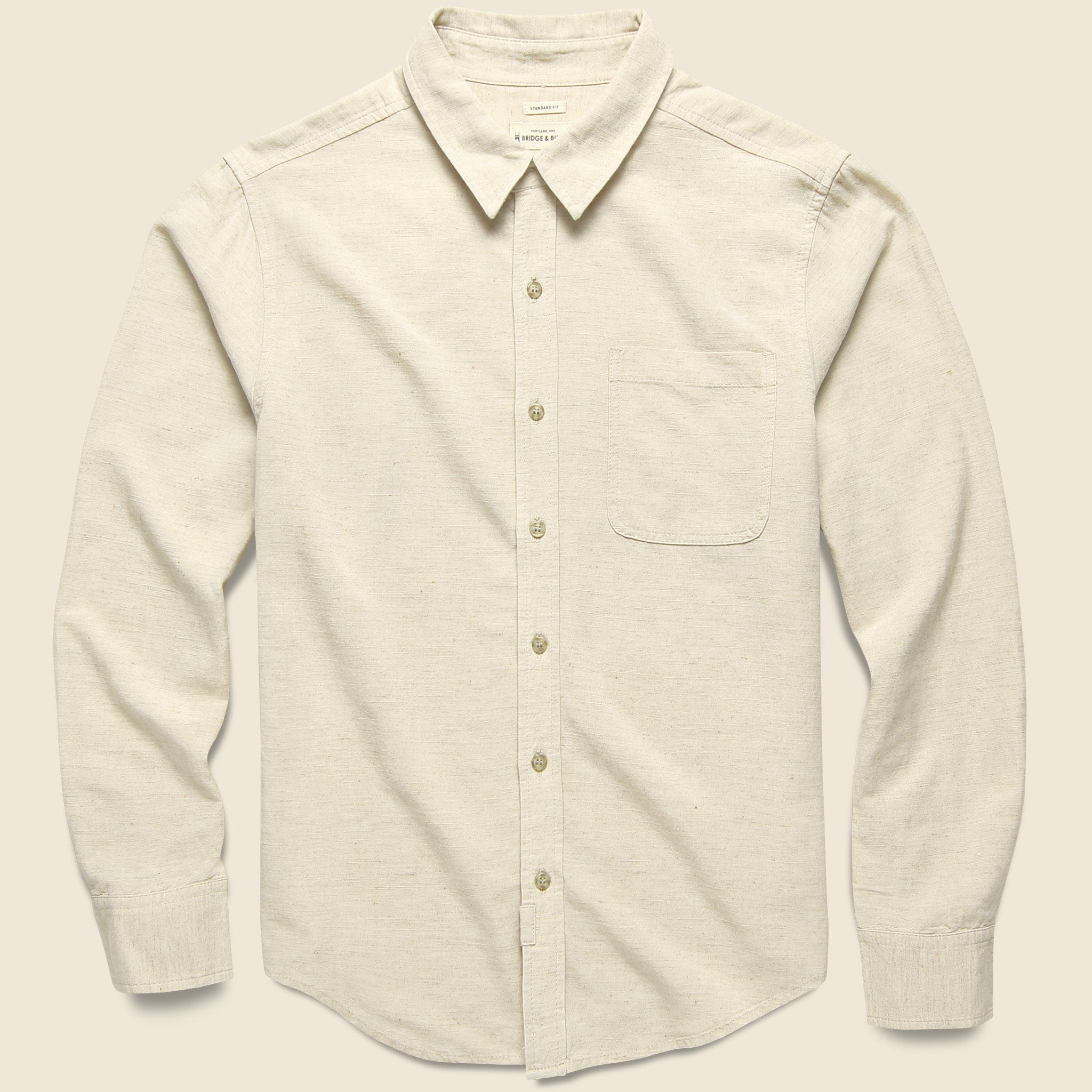 Winslow Flannel - Natural - Bridge & Burn - STAG Provisions - Tops - L/S Woven - Solid