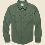 Bedford Flannel - Olive Herringbone - Bridge & Burn - STAG Provisions - Tops - L/S Woven - Solid