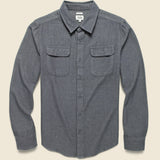 Bedford Shirt - Charcoal Herringbone - Bridge & Burn - STAG Provisions - Tops - L/S Woven - Other Pattern