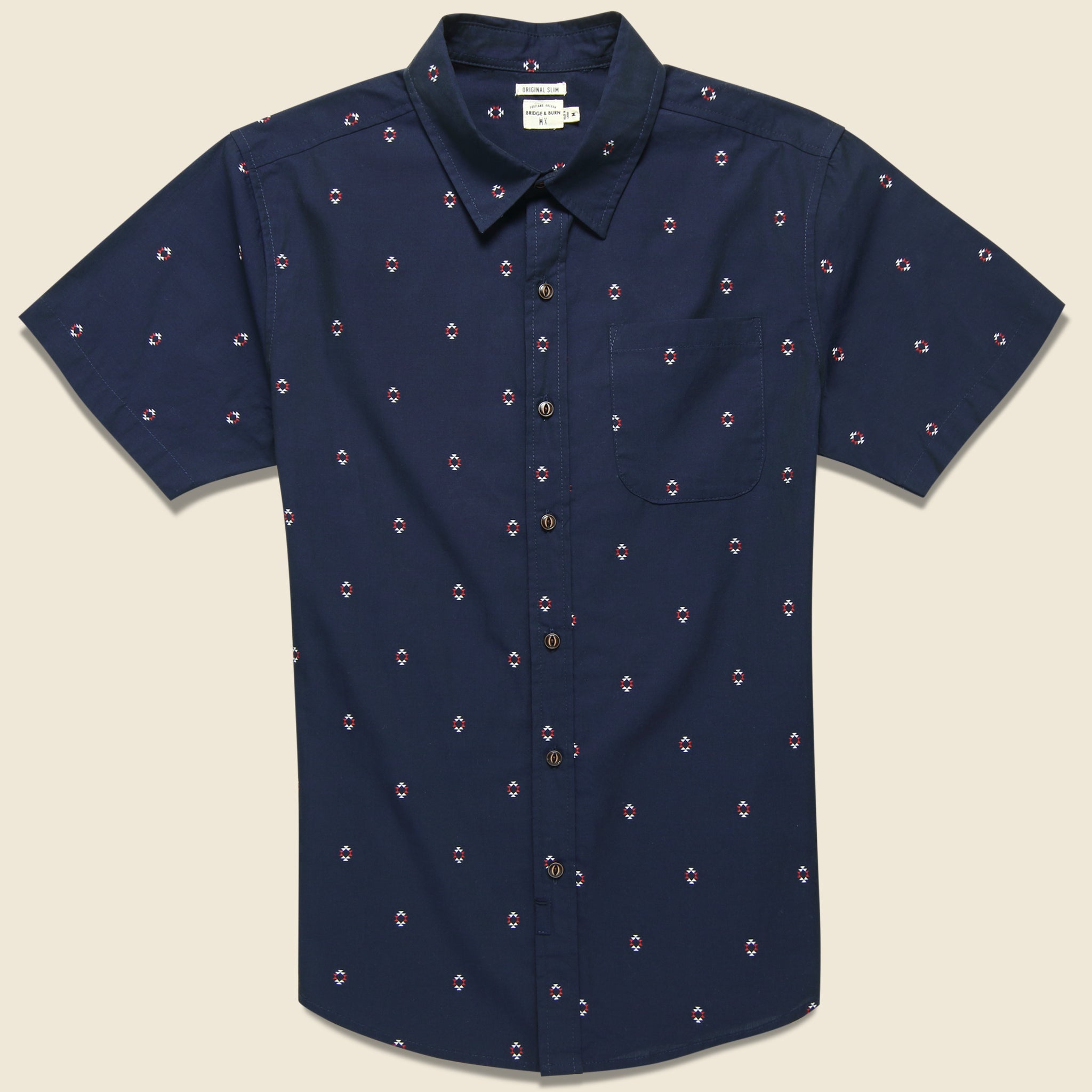 Harbor Shirt - Navy Diamonds - Bridge & Burn - STAG Provisions - Tops - S/S Woven - Other Pattern