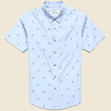 Harbor Shirt - Light Blue Diamonds - Bridge & Burn - STAG Provisions - Tops - S/S Woven - Other Pattern