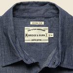 Harbor Chambray Stripe Shirt - Grey/Blue - Bridge & Burn - STAG Provisions - Tops - S/S Woven - Stripe