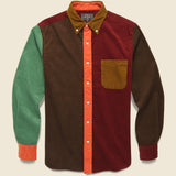 Corduroy Panel Shirt - Golden Brown - BEAMS+ - STAG Provisions - Tops - L/S Woven - Corduroy