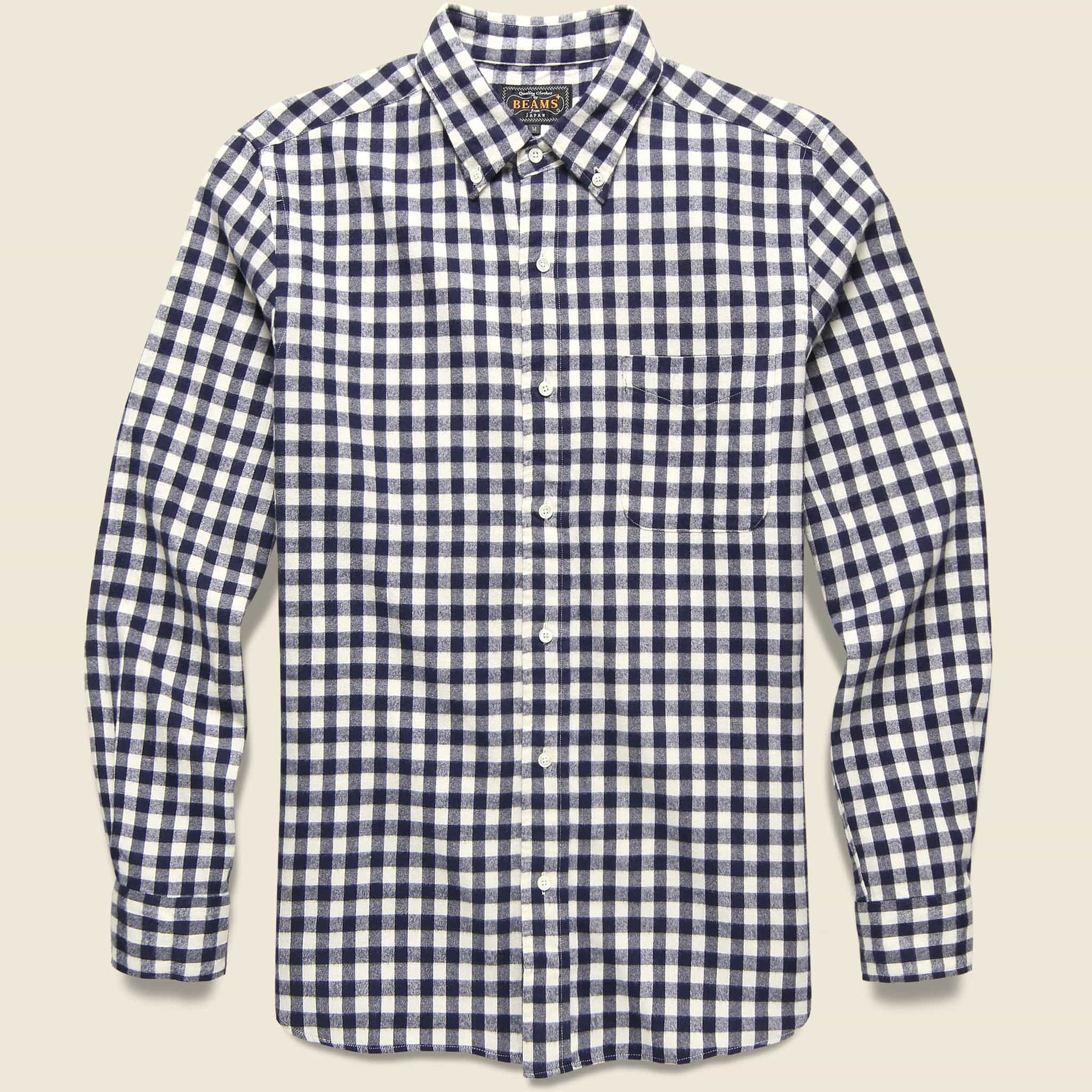 Shaggy Check Shirt - Navy Gingham - BEAMS+ - STAG Provisions - Tops - L/S Woven - Plaid