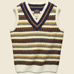 Cricket Sweater Vest - Cream Fair Isle - BEAMS+ - STAG Provisions - Tops - Sweater