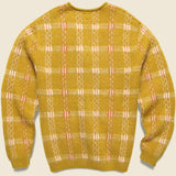Check Pattern Mohair Cardigan - Mustard - BEAMS+ - STAG Provisions - Tops - Sweater