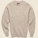 Shaggy Cable Crew Sweater - Taupe - BEAMS+ - STAG Provisions - Tops - Sweater