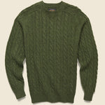 Shaggy Cable Crew Sweater - Olive - BEAMS+ - STAG Provisions - Tops - Sweater