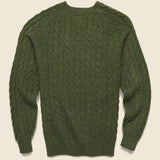 Shaggy Cable Crew Sweater - Olive - BEAMS+ - STAG Provisions - Tops - Sweater