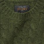 Shaggy Cable Crew Sweater - Olive - BEAMS+ - STAG Provisions - Tops - Sweater