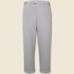 Ankle-Cut Seersucker Ivy Trousers - Grey Stripe - BEAMS + - STAG Provisions - Suiting - Suit Pant