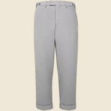 Ankle-Cut Seersucker Ivy Trousers - Grey Stripe - BEAMS + - STAG Provisions - Suiting - Suit Pant