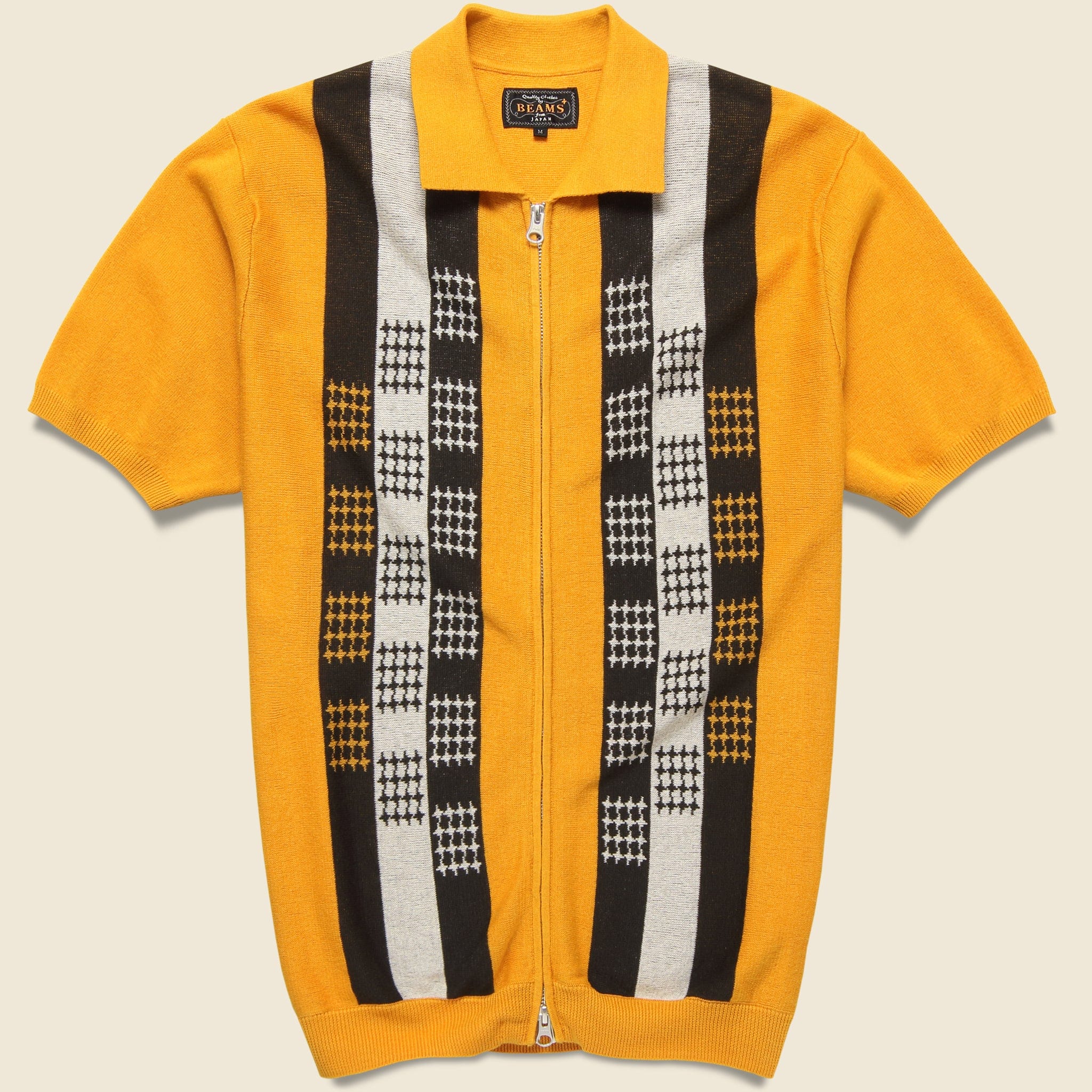Zip Knit Polo - Orange/Black - BEAMS+ - STAG Provisions - Tops - S/S Knit